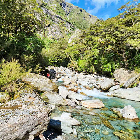 Doug Hastie hiking in the mountains