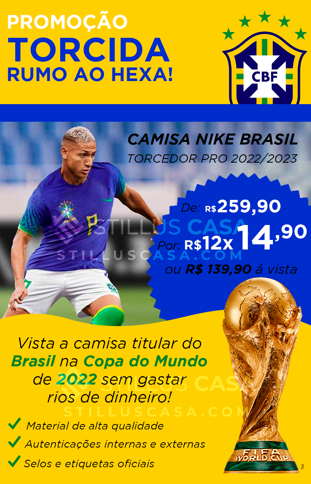 Camisa Nike Brasil Torcedor PRO 2022/2023