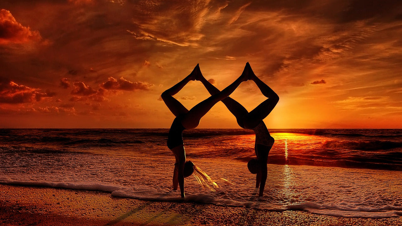 Yoga for Two - Series stock image. Image of figure, gymnast - 5093783