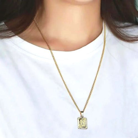 Boxy Alphabet Chain Necklace | MSHSM