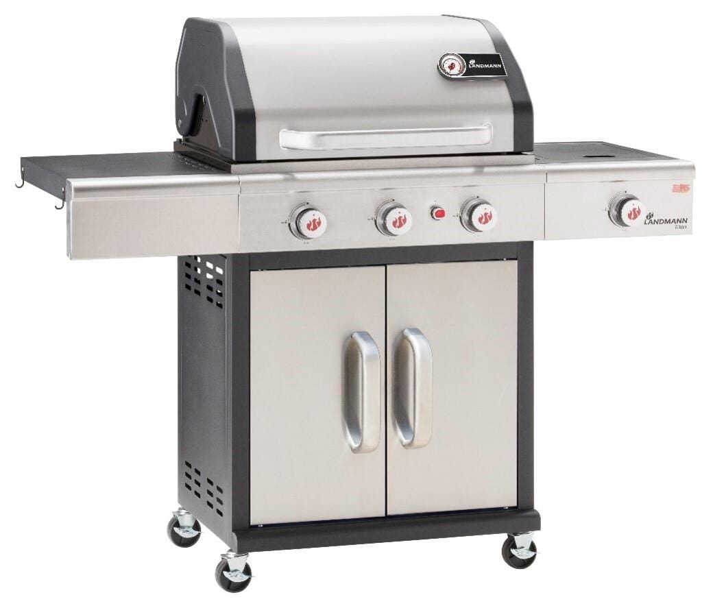 Liquid Propane Gas Grill, Stainless Steel BBQ Grill High Performance 3  Burners with Side Burner, 48,000 BTU Cart Style Perfect Patio Garden Picnic