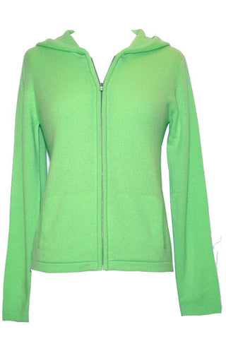 green cashmere hoodie