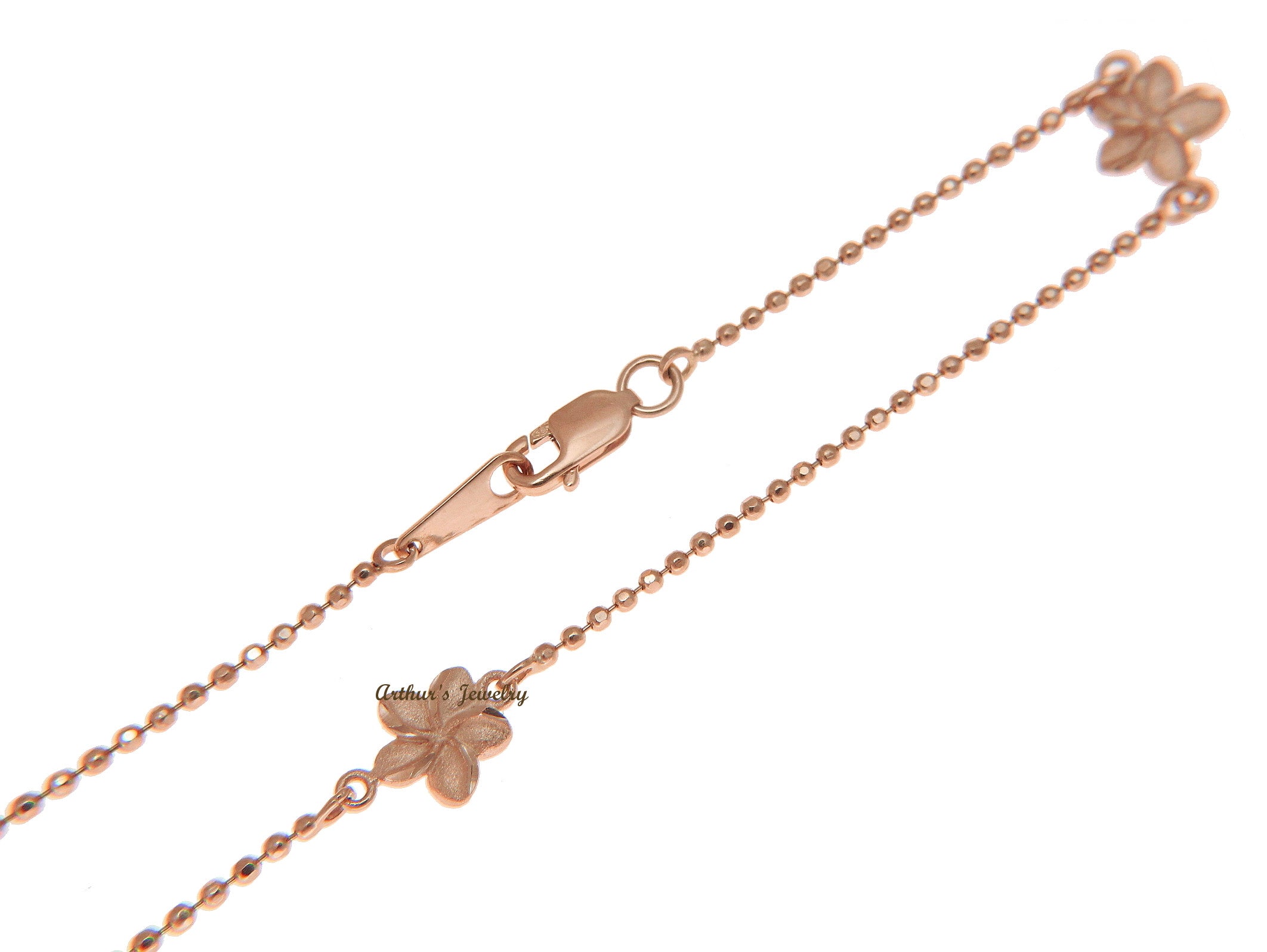 solid rose gold anklet