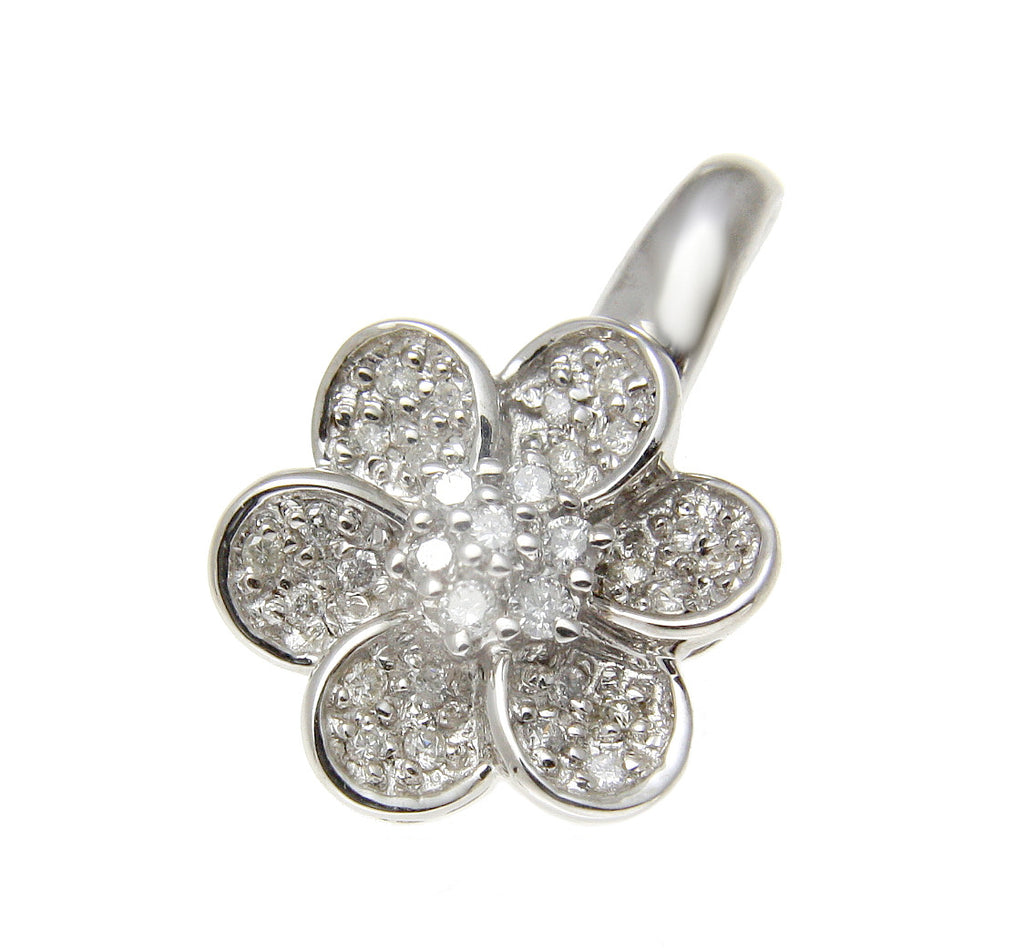 0.30CT TW DIAMOND FLOWER PENDANT IN SOLID 14K WHITE GOLD – Arthur's Jewelry