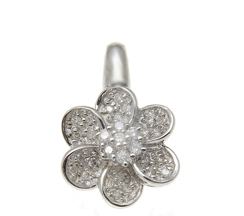 0.30CT TW DIAMOND FLOWER PENDANT IN SOLID 14K WHITE GOLD – Arthur's Jewelry