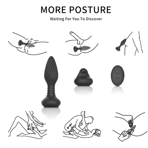 Black Vabrating Tapered Butt Plug posture