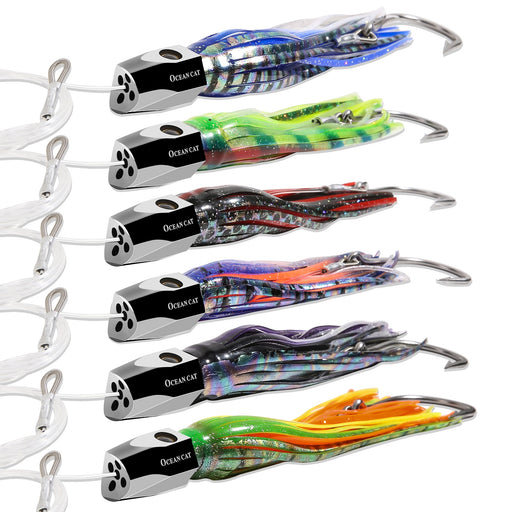 OCEAN CAT Set of 6 Pcs Jet Head 7 inches Offshore Big Game Trolling Lure  for Marlin Tuna Mahi Dolphin Durado Wahoo Trolling Lures Free Mesh Bag — OCEAN  CAT Fishing Tackle