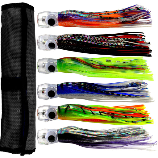 OCEAN CAT 9 inches/12 inches Green Machine Style Squid Skirts Saltwater  Trolling Lures Rigged with Circle Hooks,Big Game Lures for Wahoo,Tuna,Marlin,Dolphin  Green/Glow — OCEAN CAT Fishing Tackle