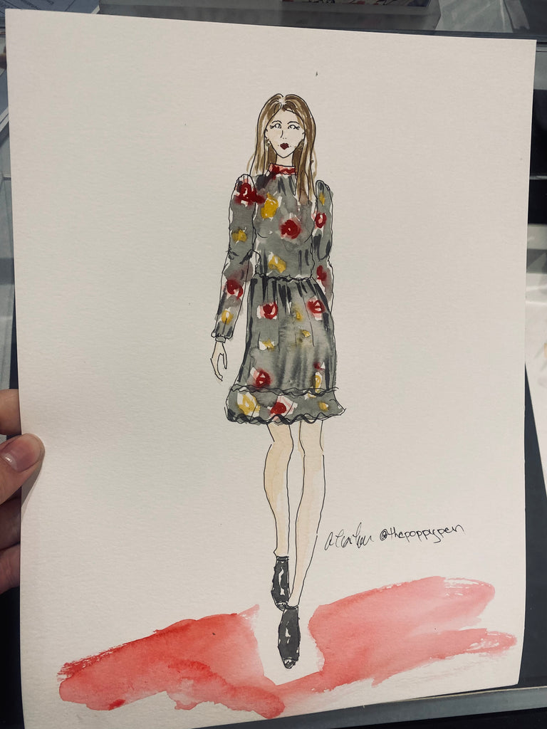 Allison Costlow Connecticut, New York City and Westchester Calligrapher & Engraver fashion illustration black