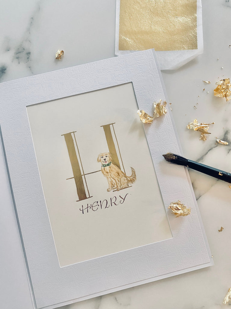 Allison Costlow Connecticut, New York City and Westchester Calligrapher & Engraver gold leaf illuminated letter luxury brand activation