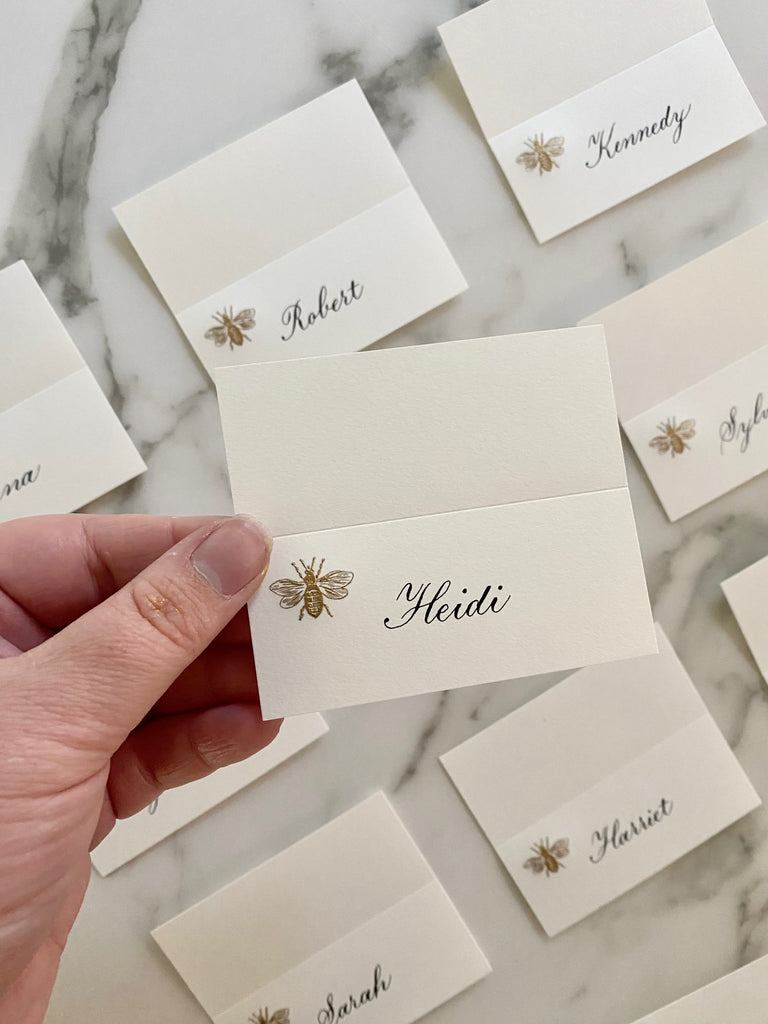 Allison Costlow Connecticut, New York City and Westchester Calligrapher & Engraver name card calligraphy wedding place card