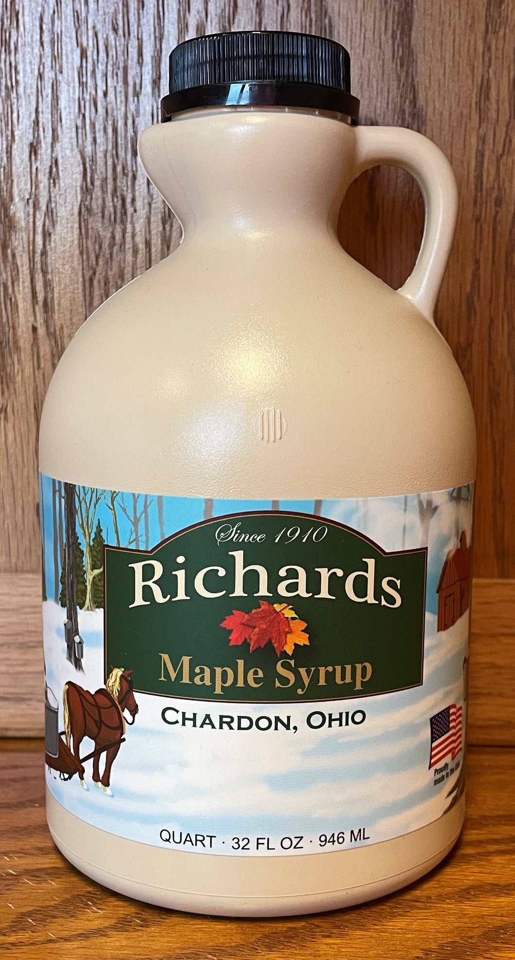 Pure Ohio Maple Syrup 1 Quart Jug Richards Maple Products