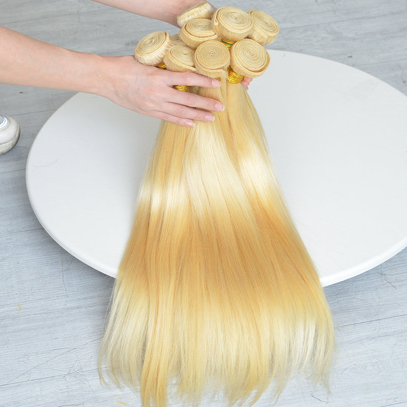 1pcs #613 color Human Hair Premium Quality European Blonde Hair Bundles for Sample