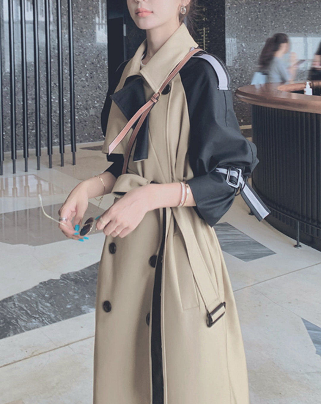 ♀Raglan Volume Sleeve Trench Coat