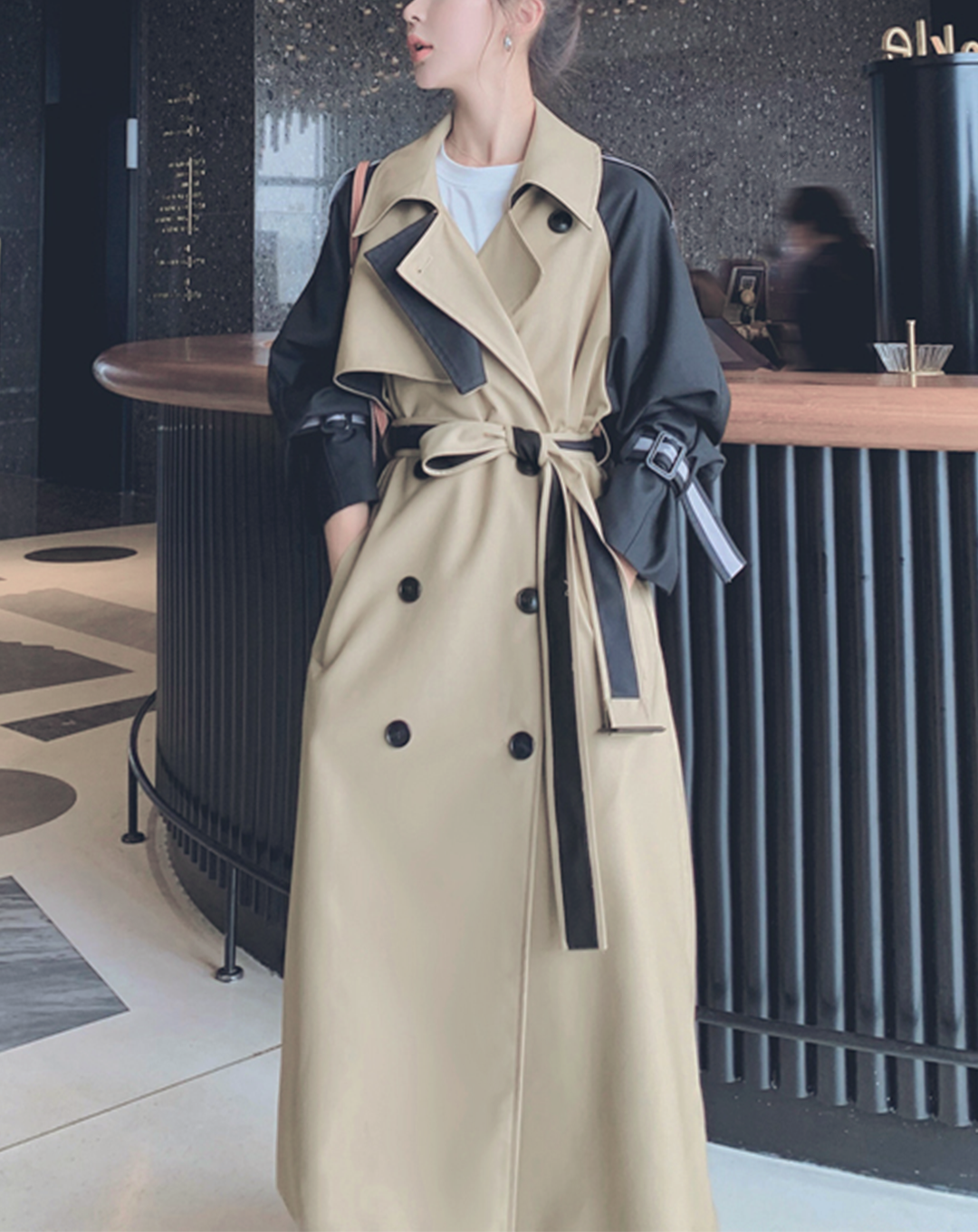 ♀Raglan Volume Sleeve Trench Coat