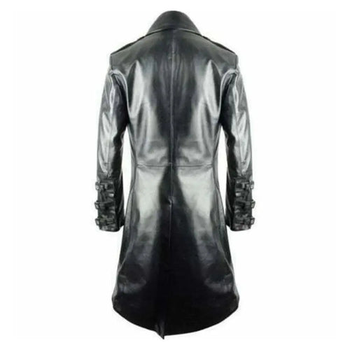 Genuine Black Leather Tail Coat Halloween Costume