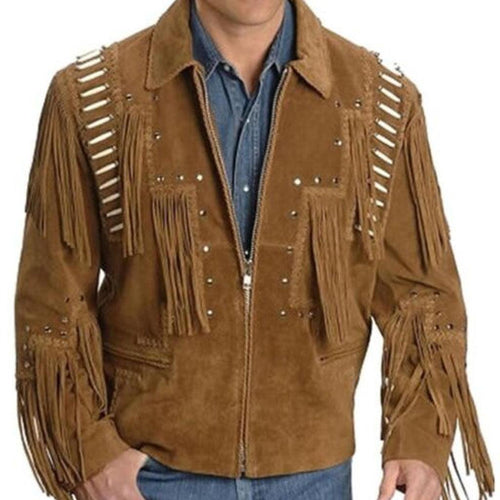 Suede Leather Cowboy Jacket Carnival Leather Outfits