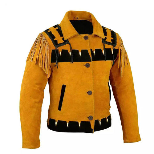 Suede Leather Men Carnival Cowboy Jacket