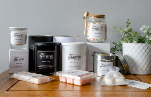 collection of candle and wax melt products