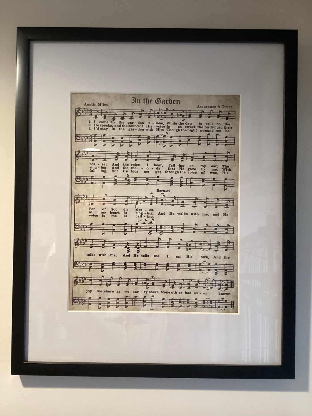 In the garden - sheet music (framed)