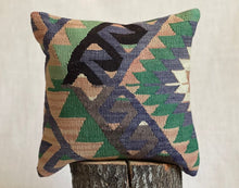 Load image into Gallery viewer, Geometric Turkish Kilim Pillow Cover
