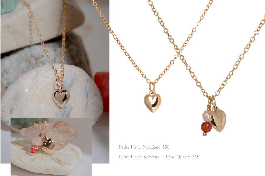 Gold Filled Puff Heart Necklace
