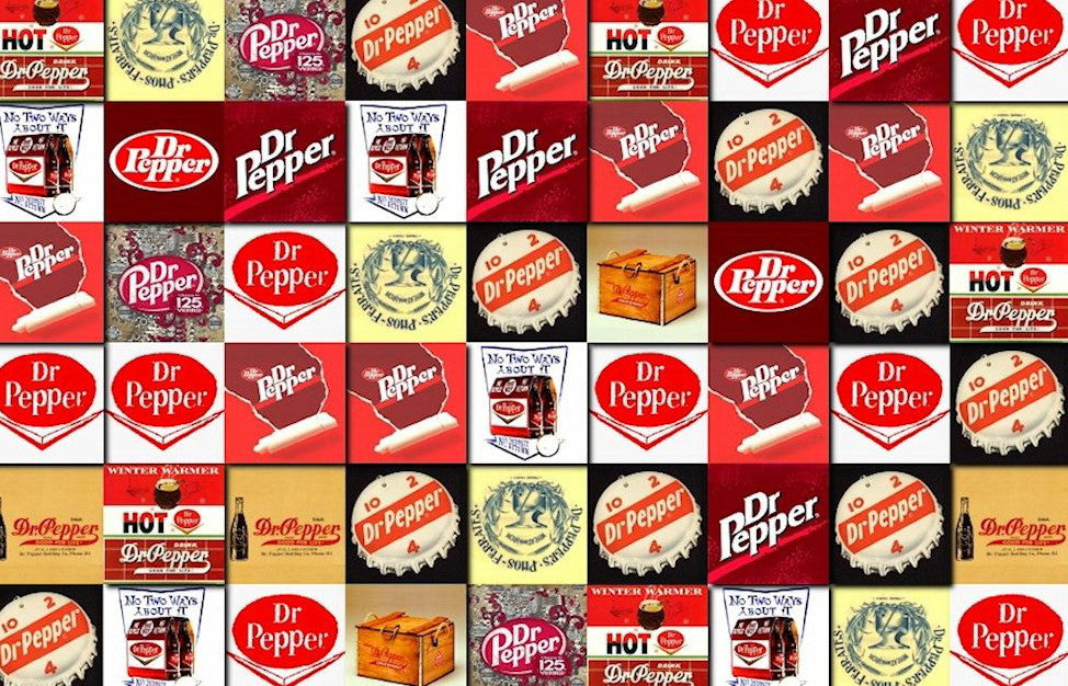 Exclusive RARE OneOfAKind History Dr. Pepper Drink logos alloverp