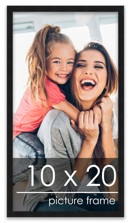 10x24 Frame Black Solid Wood Picture Frame - UV Acrylic Plexiglass