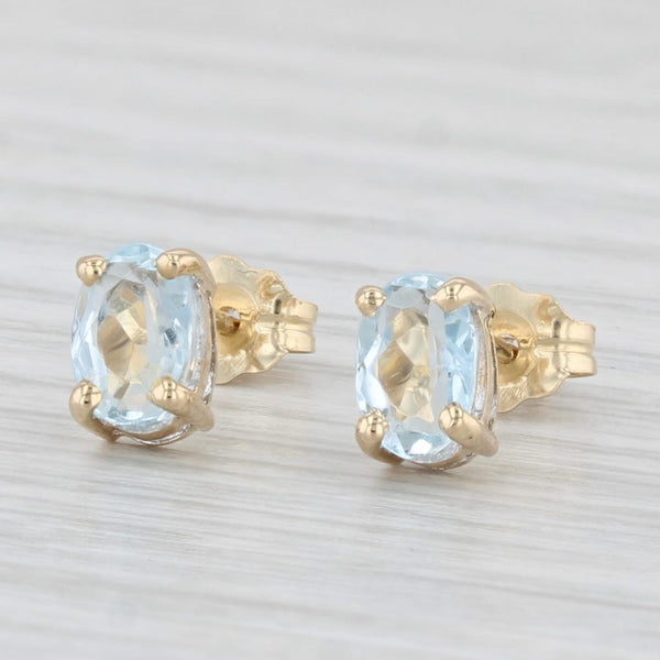 14k Yellow Gold Genuine Aquamarine Leverback Dangle Earrings – Exeter  Jewelers