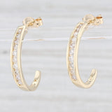 0.42ctw Diamond J-Hook Earrings 14k Yellow Gold Pierced Drops
