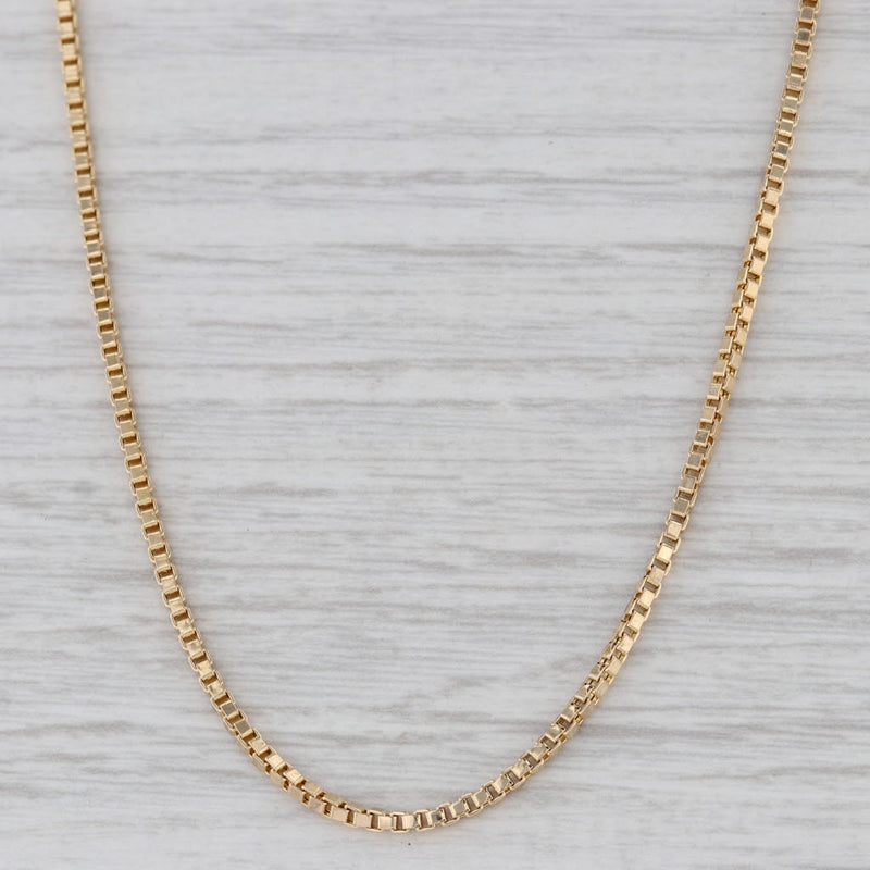 Box Chain Necklace 18k Yellow Gold 20" 1.5 Lobster Clasp Italian