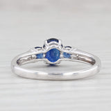 1.28ctw Brilliant Blue Oval Sapphire Ring 14k White Gold Size 5.5