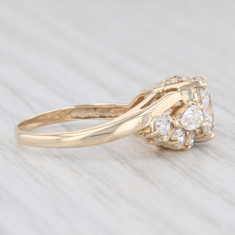 1.80ctw Cubic Zirconia Bypass Ring 10k Yellow Gold Size 7
