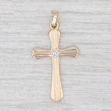Diamond Accented Cross Pendant 14k Yellow Gold Religious Jewelry Keepsake