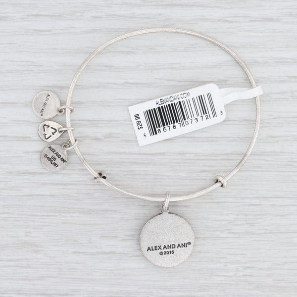 New Alex and Ani Initial F Bangle Charm Bracelet Rafaelian Silver