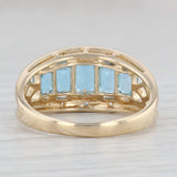 1.82ctw Tiered Blue Topaz Diamond Ring 14k Yellow Gold Size 7