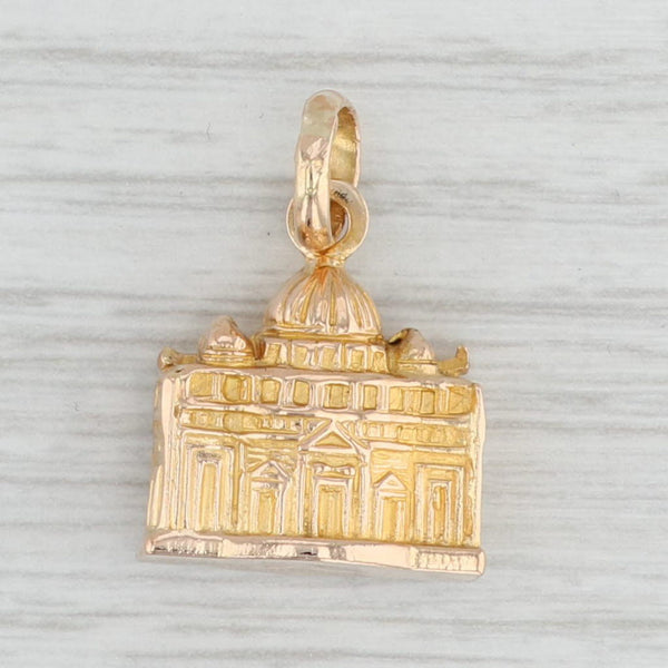 Vintage Paris Kiosk Souvenir Pendant 18k Yellow Gold French