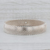 Mesh Chain Bracelet Sterling Silver 925 7.5" 12.3mm Pull Over Statement