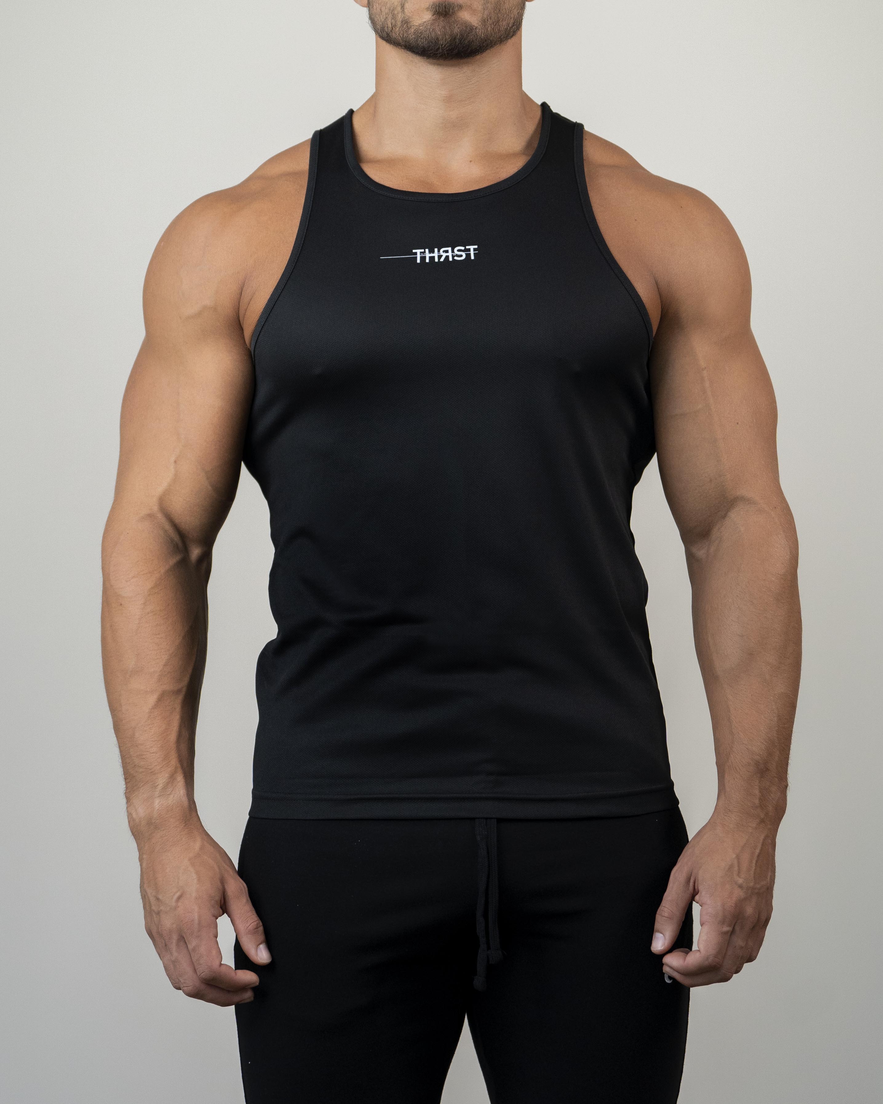 Pack of 3 - Black 100 % Pure Combed Cotton Body Builder Vest / Gym Stringer  vest / top trunk / Black vest