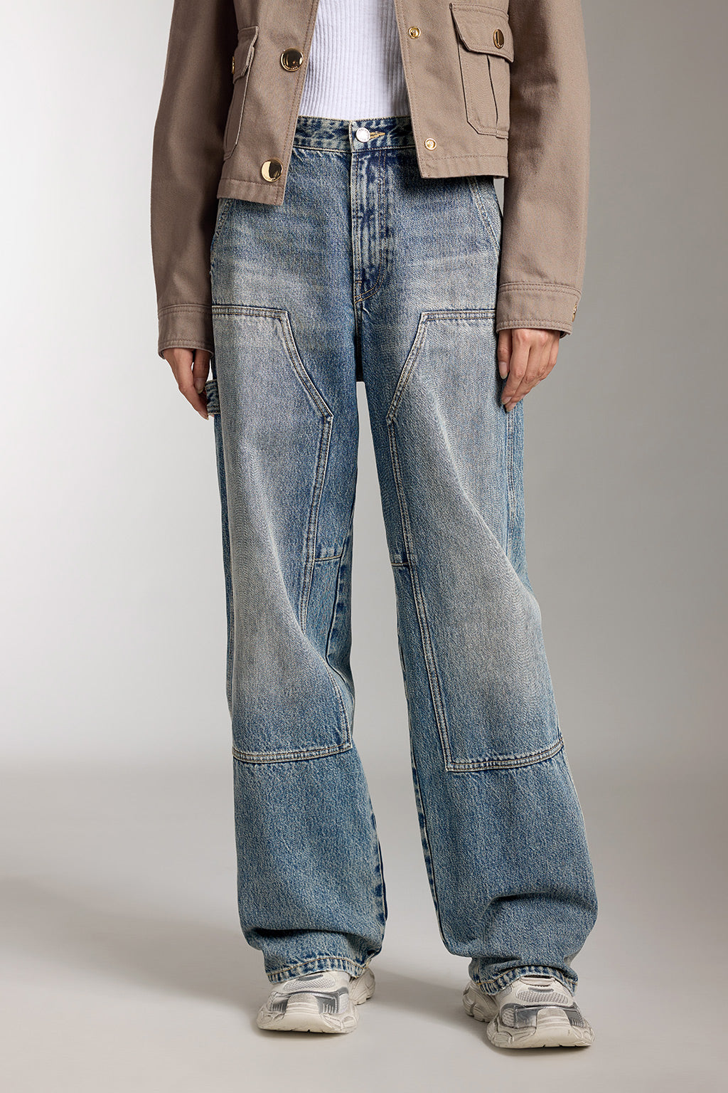 Stylish Wide Leg Jeans With Patch Design - MISS SIXTY product image