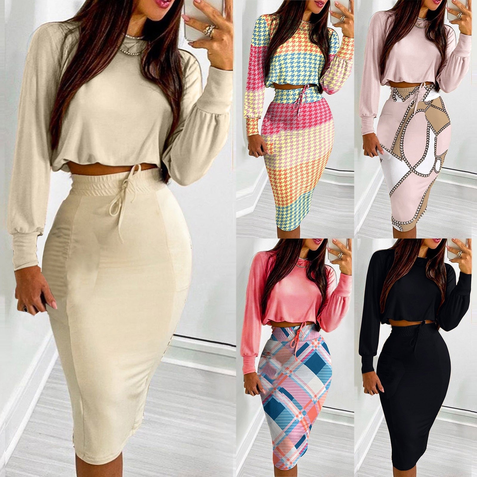 Cogatco 2 Piece Set Women Dress And Top 2022 Sexy Bodycon Dress Sets Summer Streetwear Beach Holiday Women Outfit Maxi vestido Crop Top