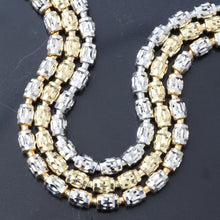 Load image into Gallery viewer, 3mm New Diamond Cut Barrel Moon Chain 10k Two Tone Gold
