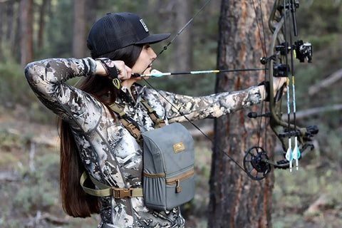 Woman shooting archery