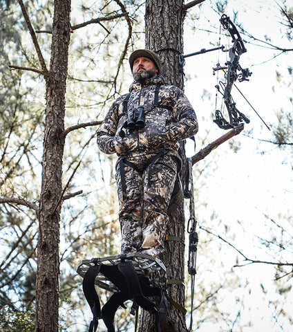 Man hunting in a tree stand