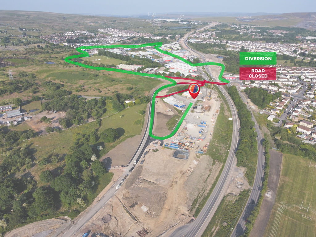 temporary road layout Drone View