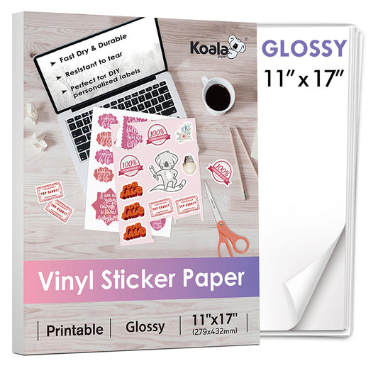 Koala Glossy White Waterproof Printable Vinyl Sticker Paper for LASER –  koalagp