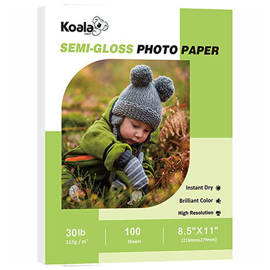 Koala Inkjet Thin Semi-Glossy Photo Paper 8.5x11 Inches 100 Sheets Com –  koalagp