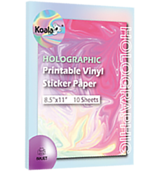 Koala Printable Glossy Sticker Paper 120 Sheets 8.5x11 Inches Full