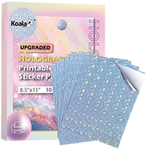 KOALA PAPER PET-47 Koala 95% clear Sticker Paper for Inkjet Printer -  Waterproof clear Printable Vinyl Sticker Paper - 85x11 Inch 15 Sheets  Transpa