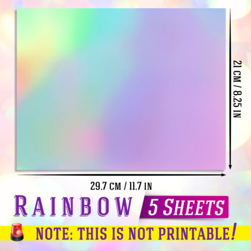 Ready Stock】 5 Sheets Transparent Holographic Overlay Lamination Vinyl A4  Size Self-Adhesive Laminate Waterproof Vinyl Sticker Paper 